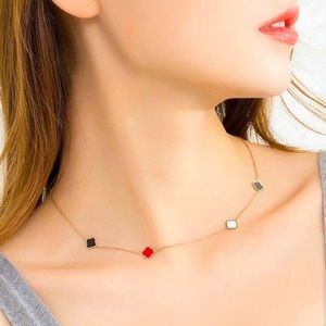 Rose Gold Clover Stainless Steel Necklace